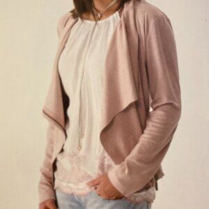 NWT Montanaco XL Rose Vegan Suede drape front Blazer Jacket